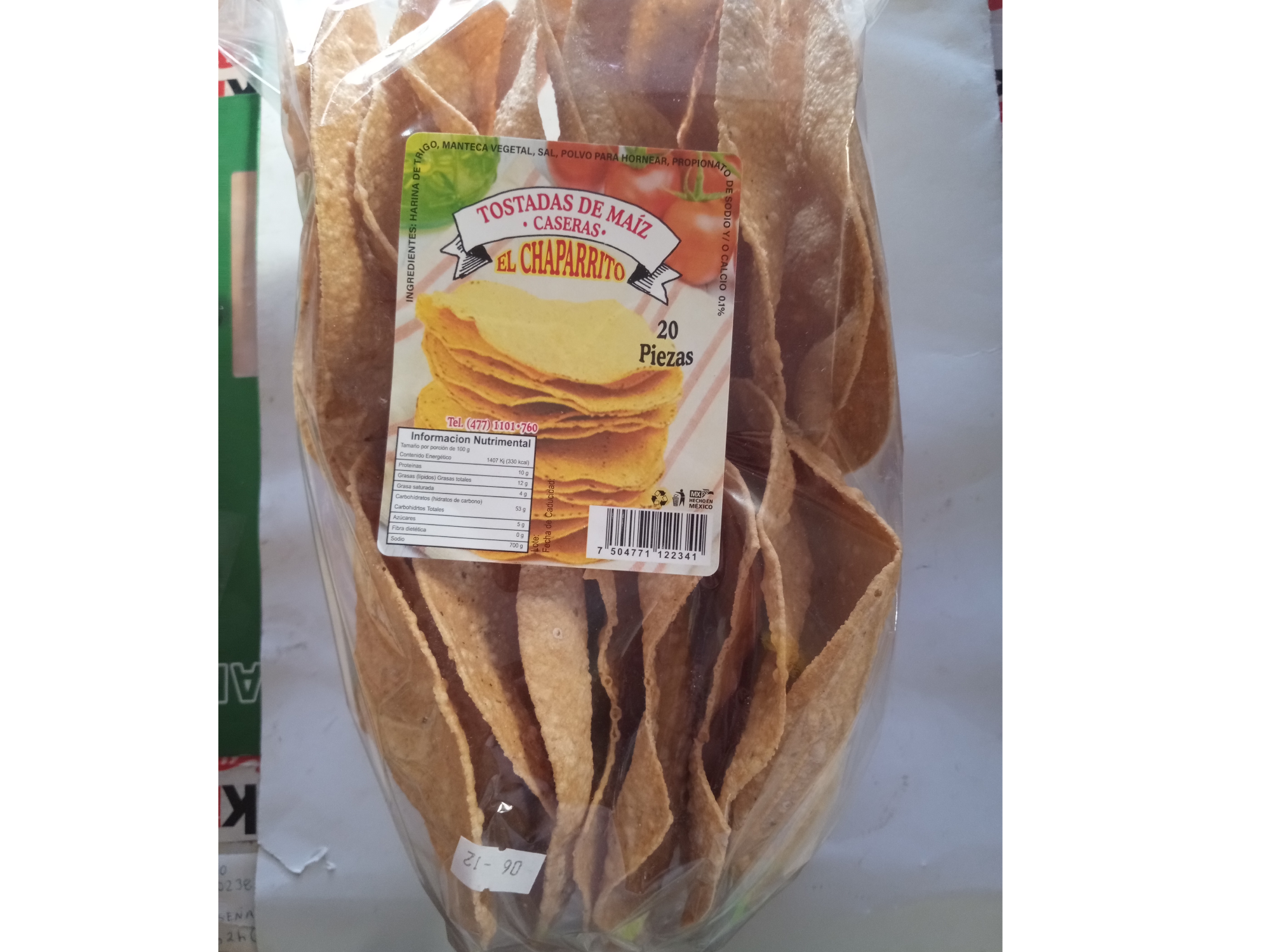 TOSTADAS EL CHAPARRITO GRANDES 20PZS.