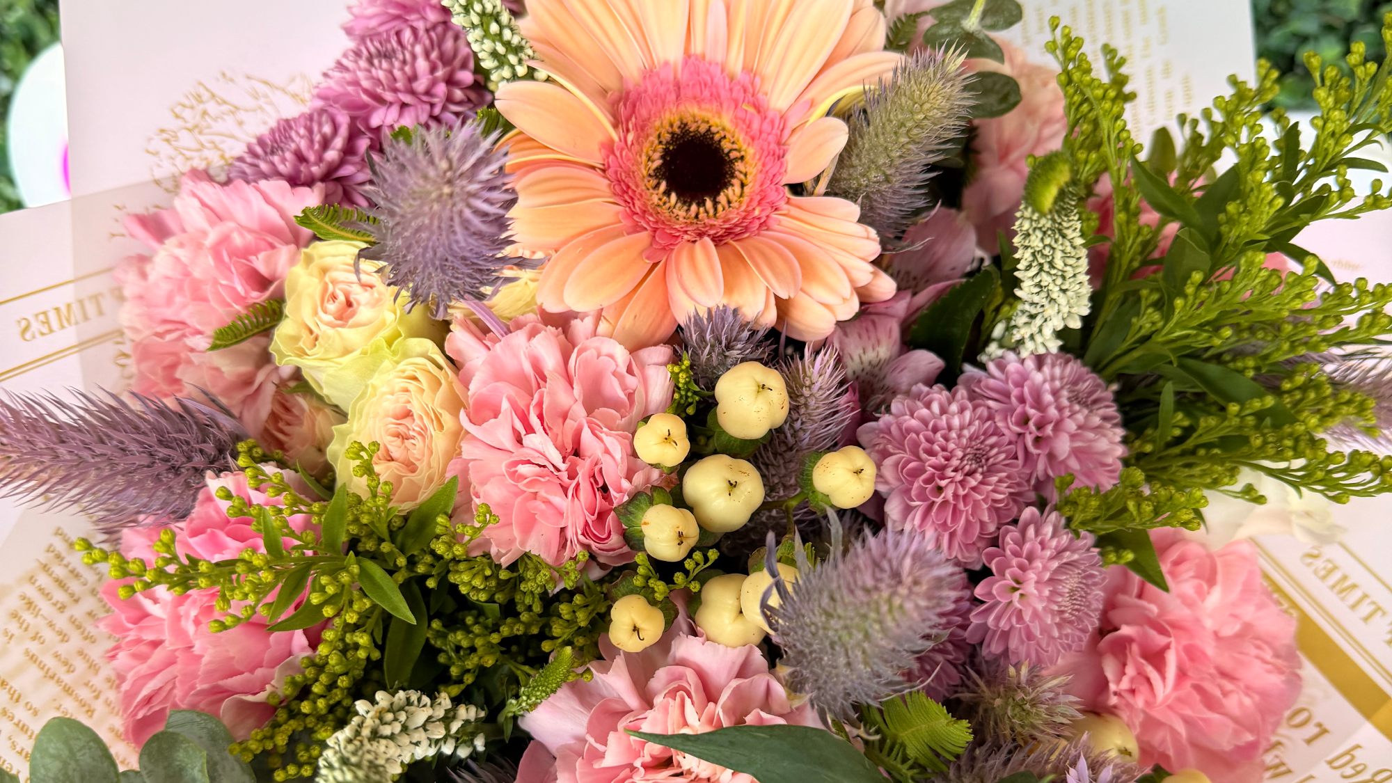 Ramos en tonos rosados