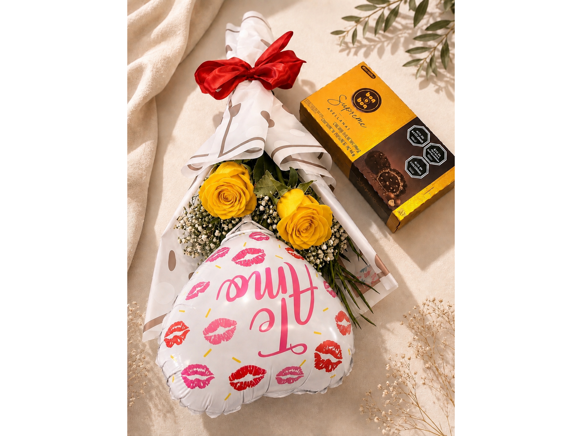 Promoción rosas amarillas más bombones