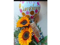 Te quiero Girasoles (incluye globo y chocolate en barra)