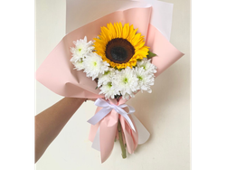 Girasol y margarita blanca