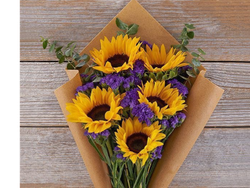 Girasoles decorados en lila