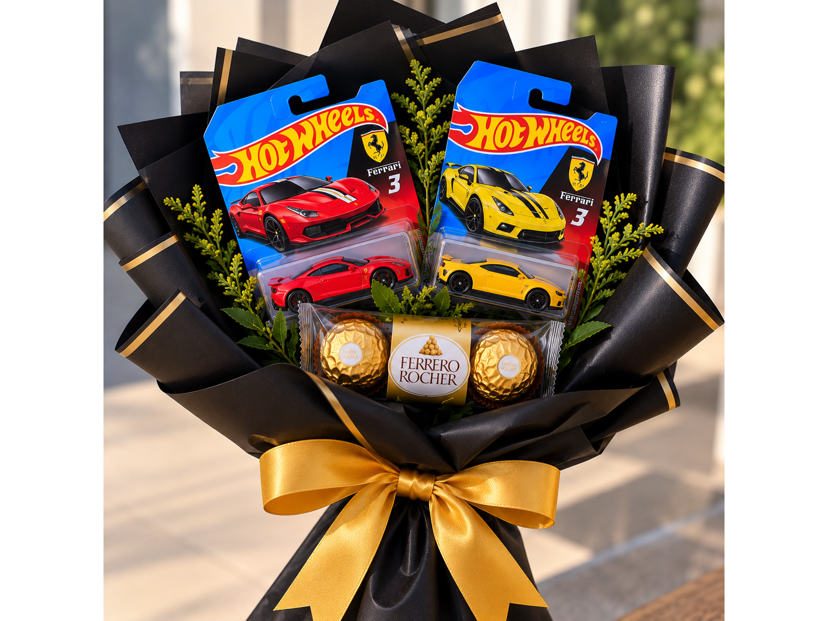 2 Hot wheels más Ferrero de 3