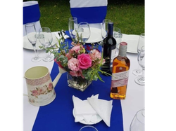 Centro de mesa con base de vidrio