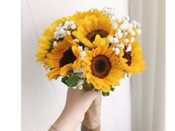 Ramo girasoles y arpillera