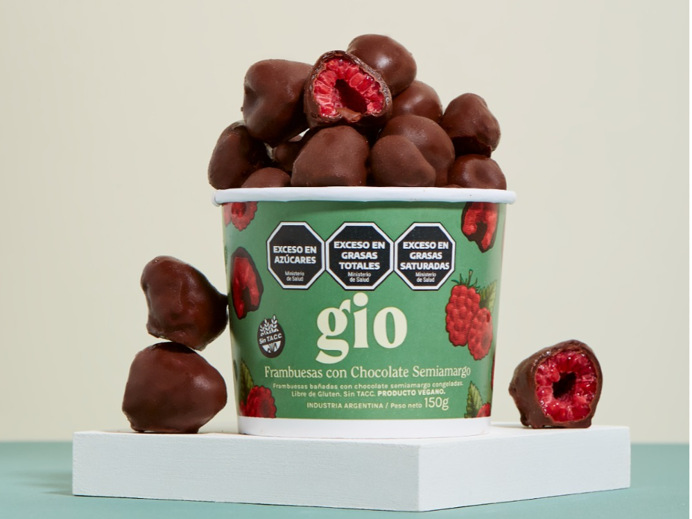 Frambuesas con Chocolate Semiamargo