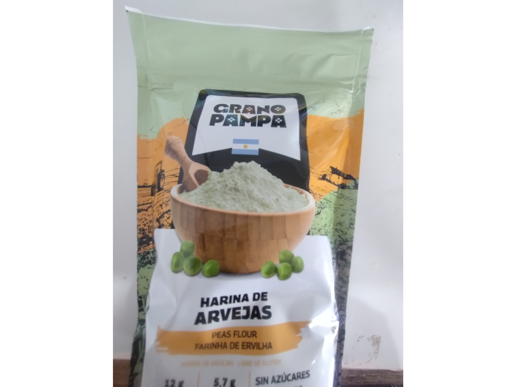 Grano pampa. Harina de arveja