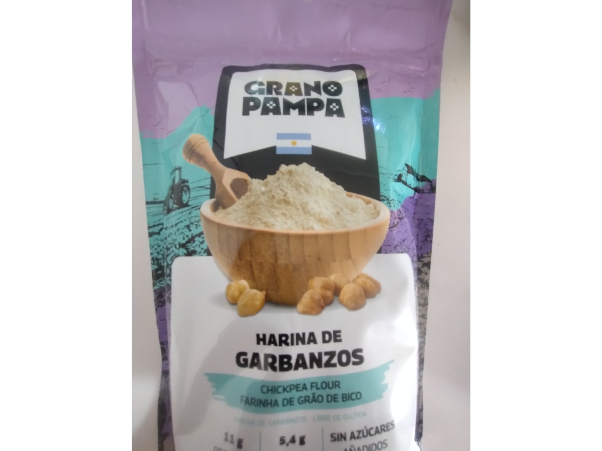 Grano pampa. Harina de garbanzos