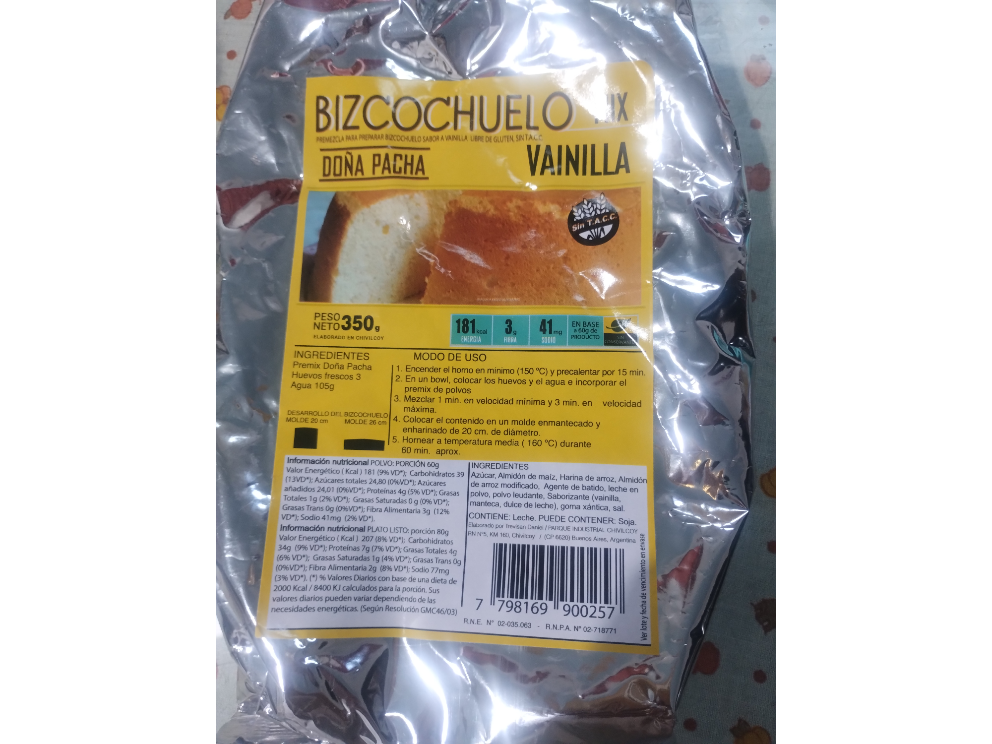 Doña Pacha. Bizcochuelo vainilla