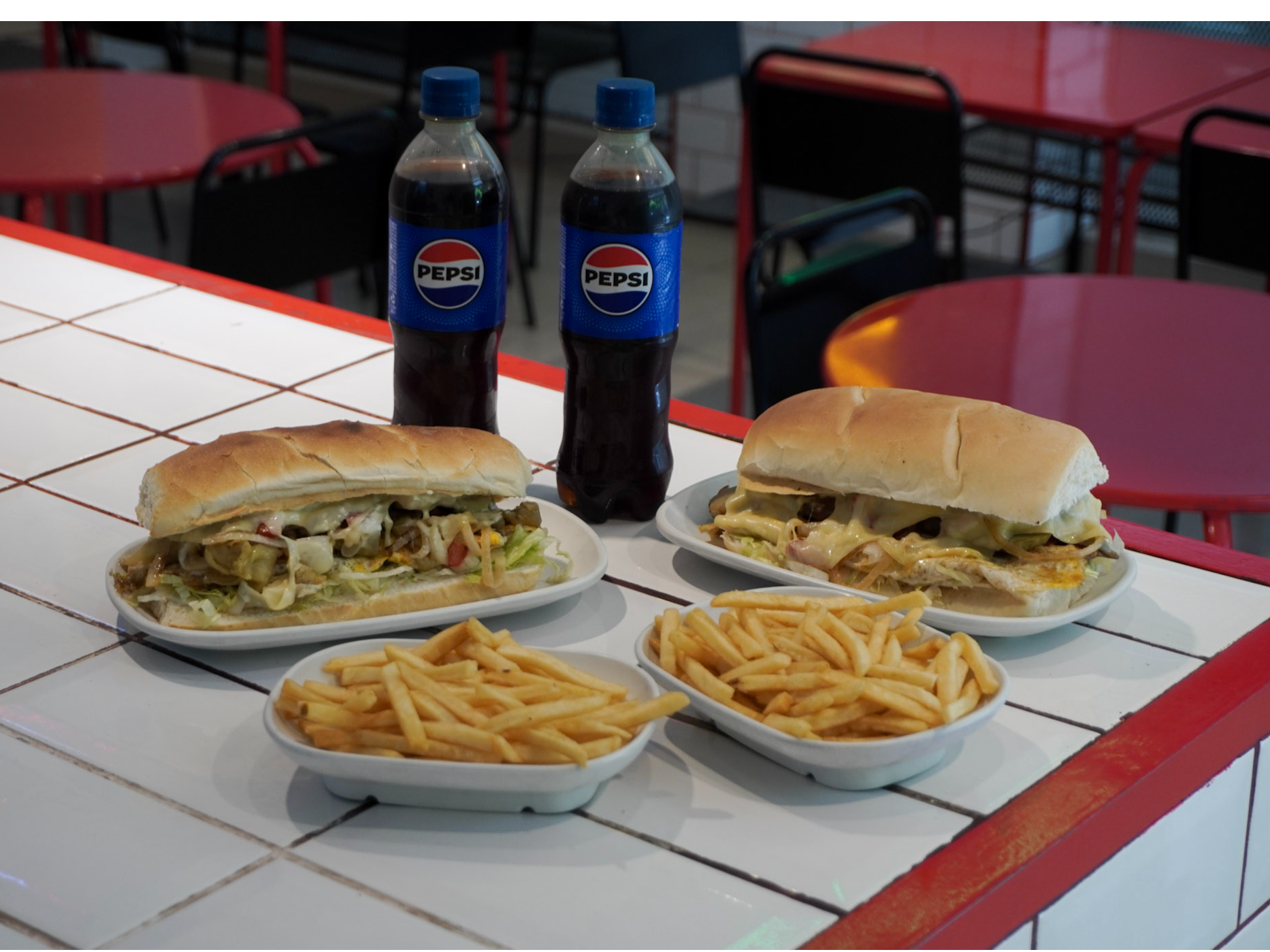 2 Hater GRANDES + papas BASTON (VEGETARIANO!)