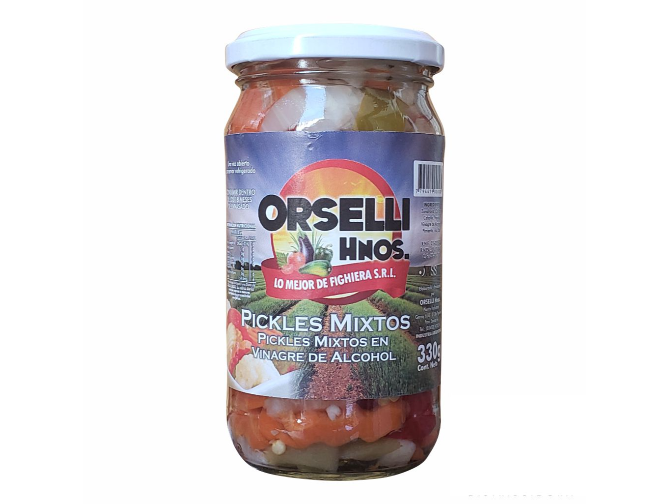 Pickles mixtos en vinagre Orselli Hnos 12x330g