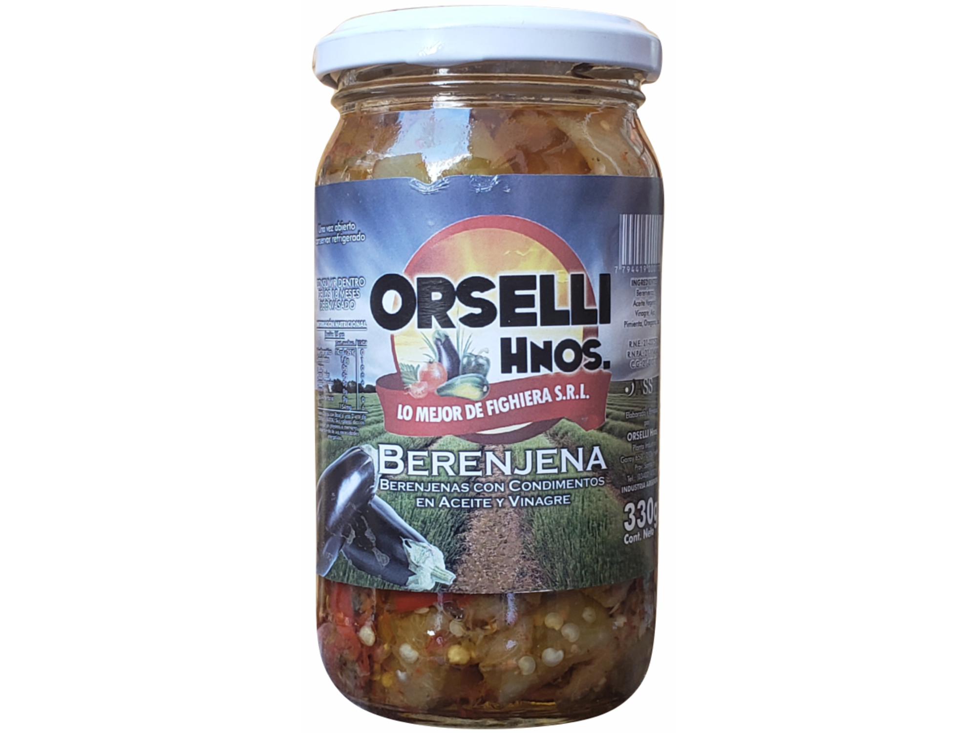 Berenjenas al escabeche en aceite Orselli Hnos 12x330g