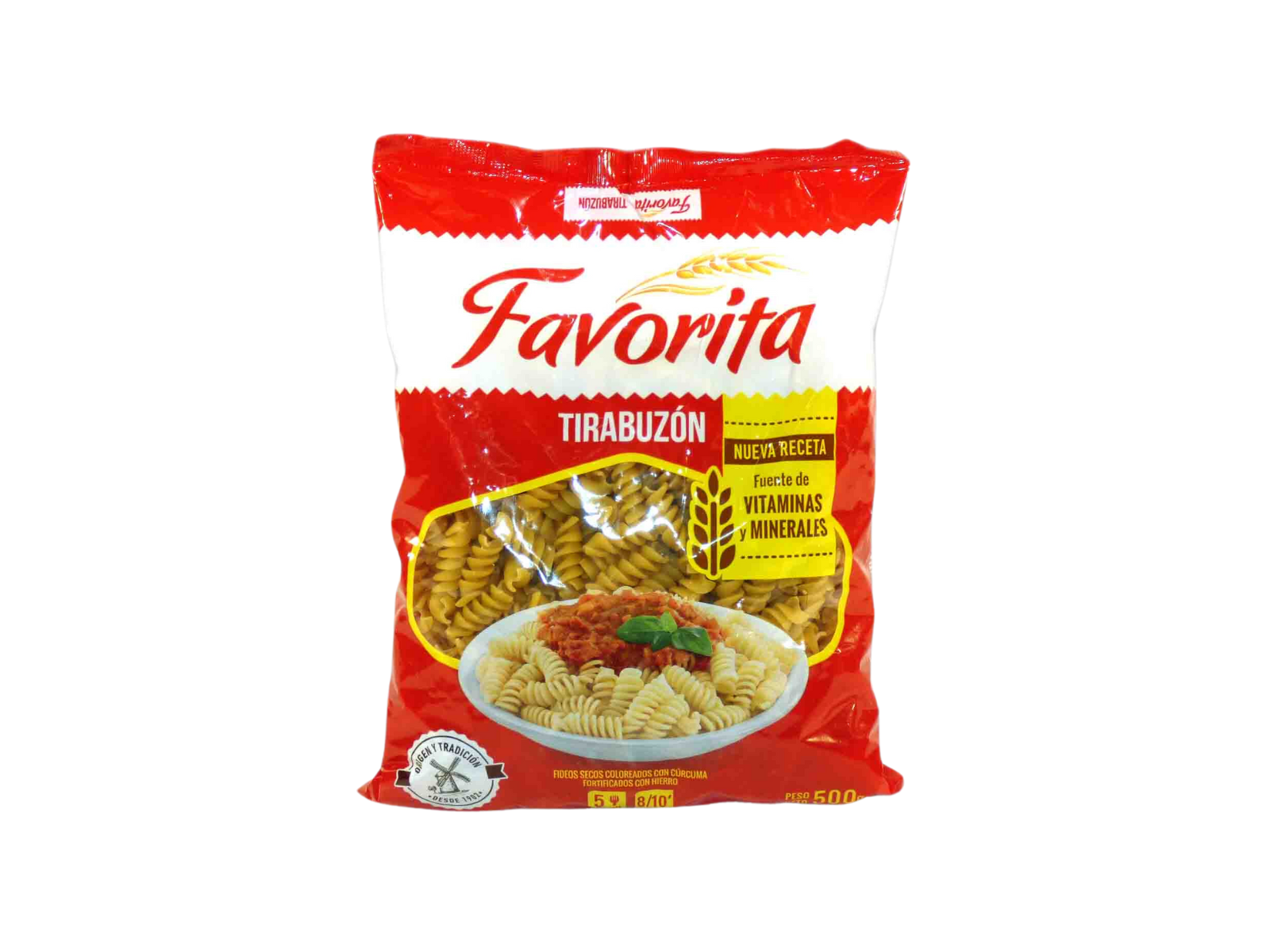 Fideos Favorita Tirabuzon Hierro x 500gr