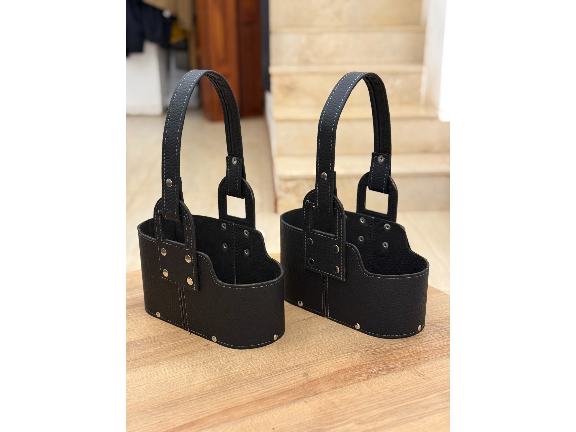 Matera doble ecocuero Negra