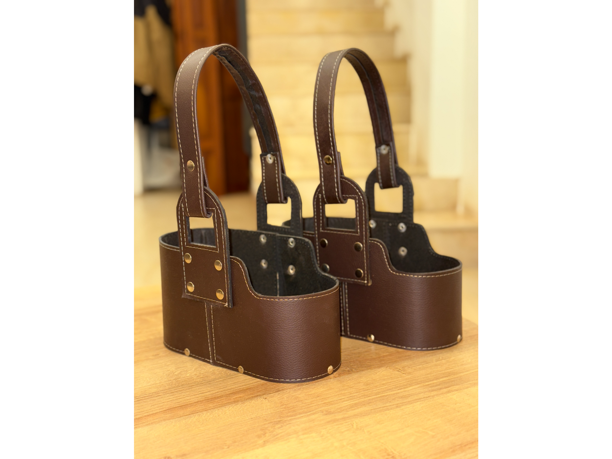 Matera doble ecocuero chocolate