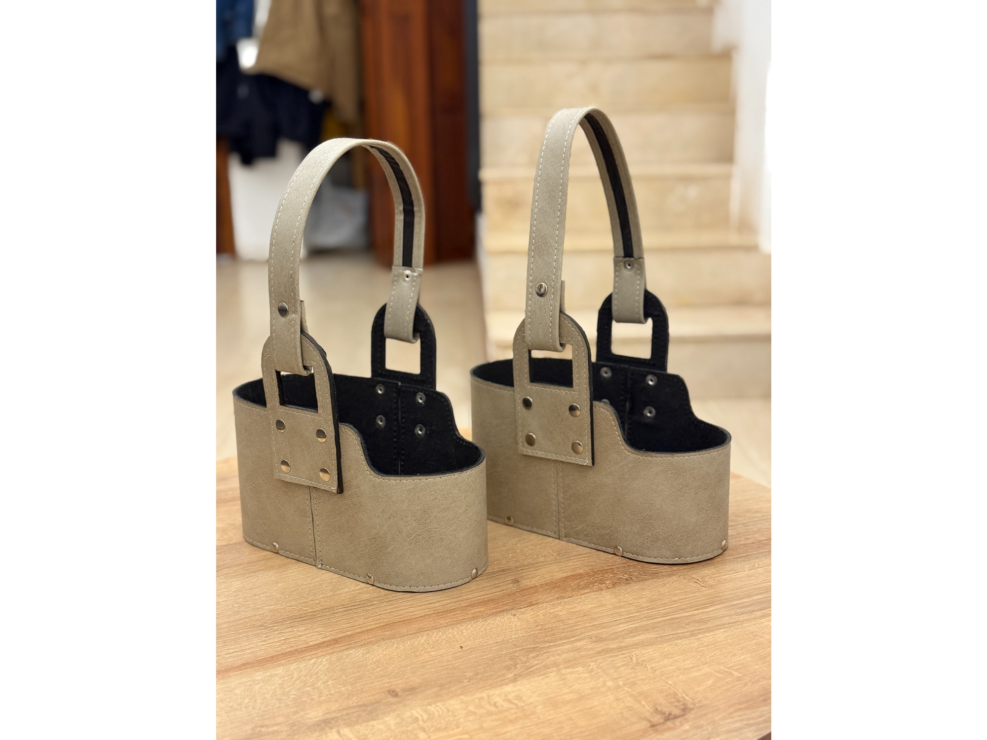 Matera doble ecocuero hueso