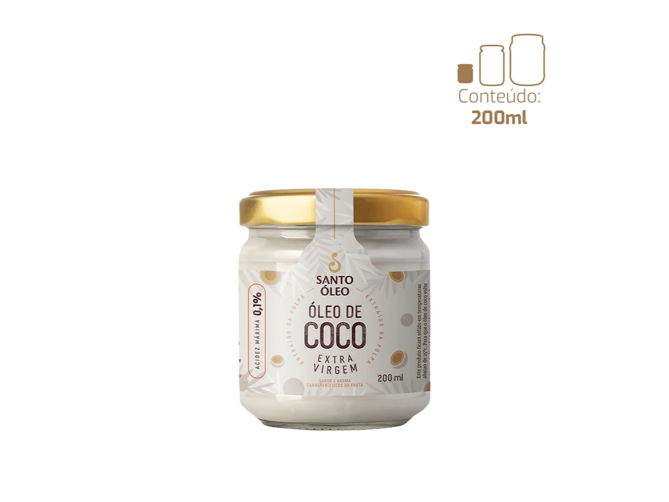 Aceite de coco extravirgen 200cc "Santo oleo"