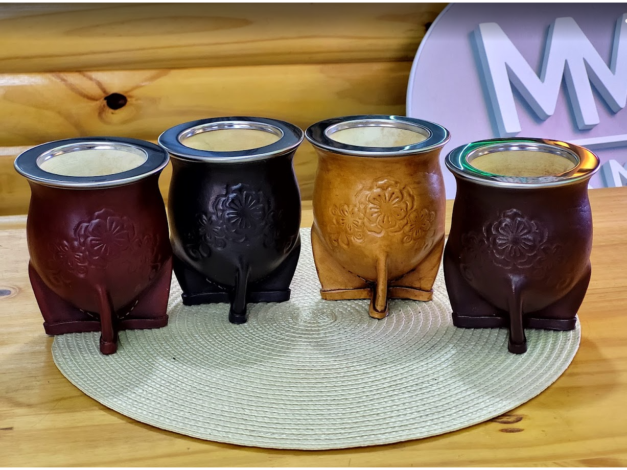 Mate Camionero cuero con flor