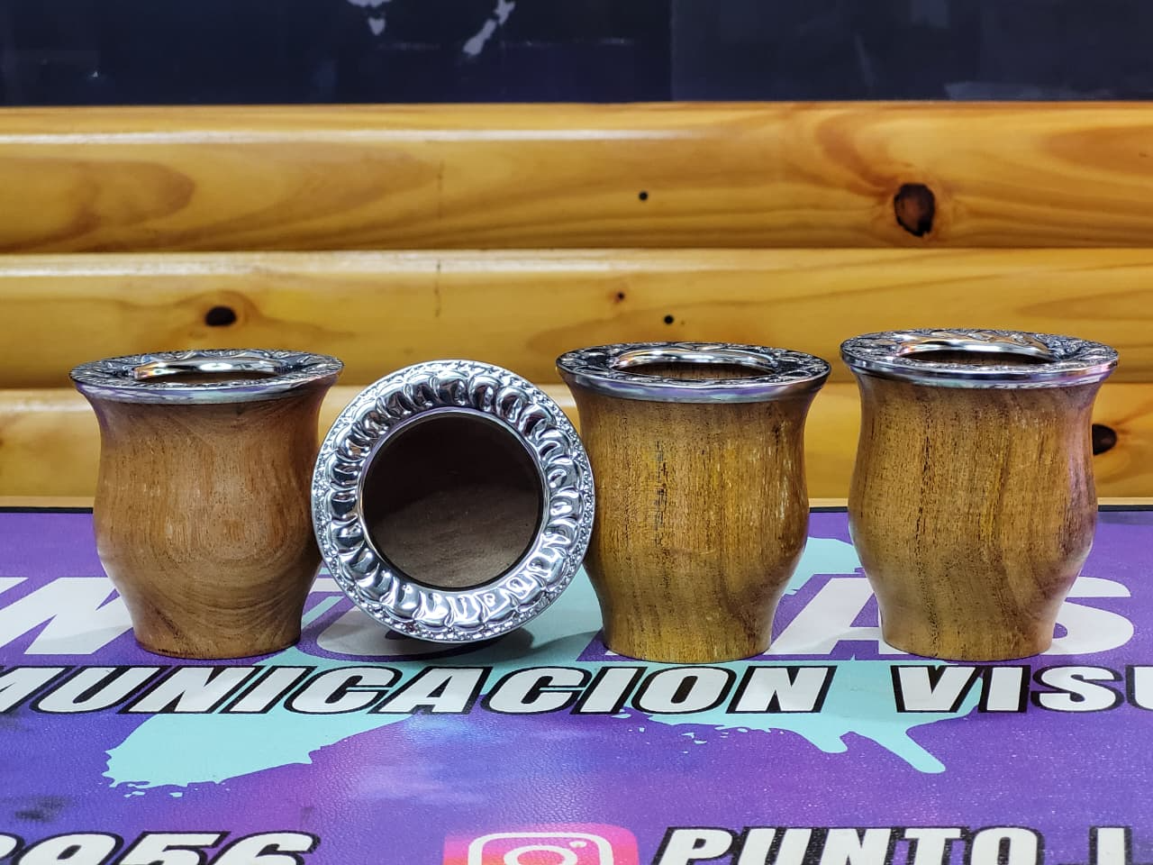 Mate algaroobo cincelado
