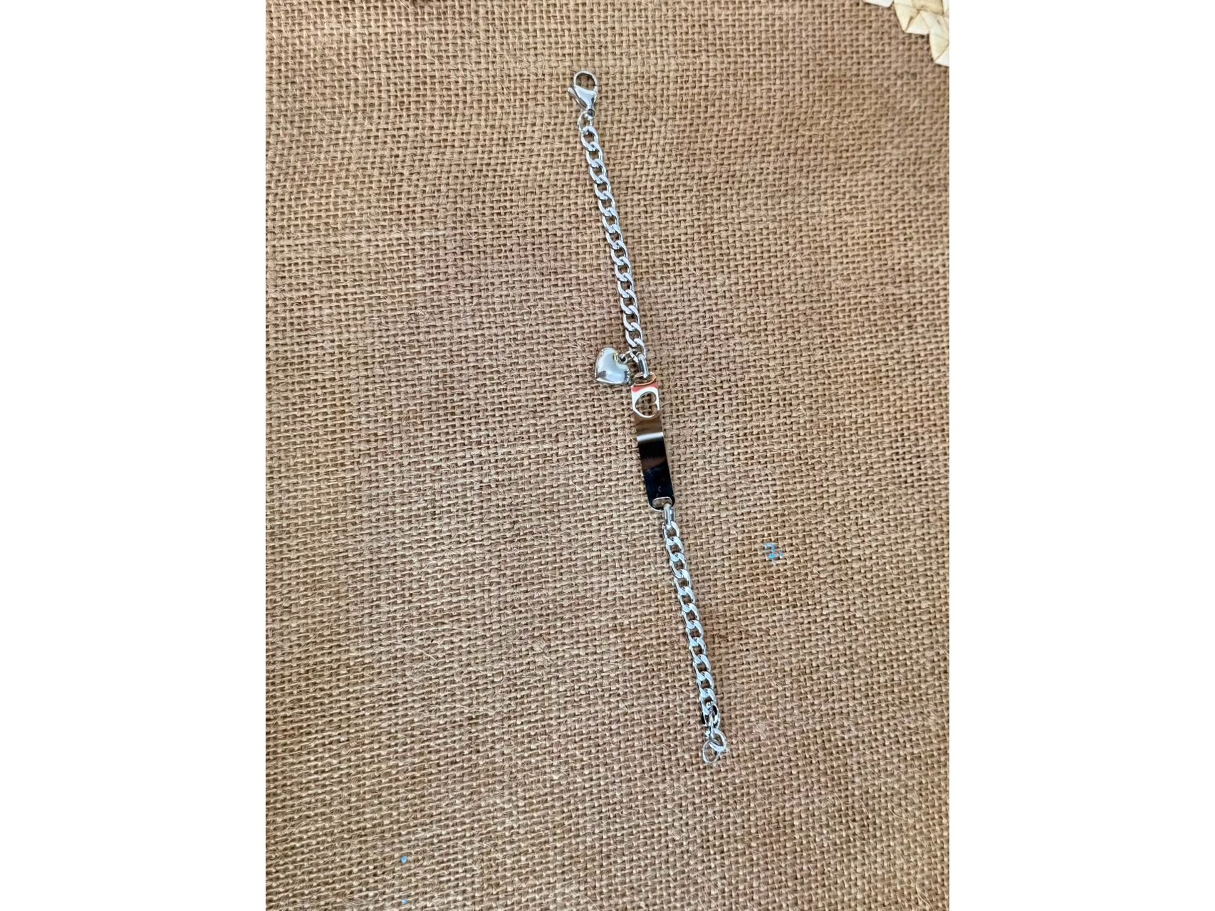 Pulsera acero inox con dije de ❤