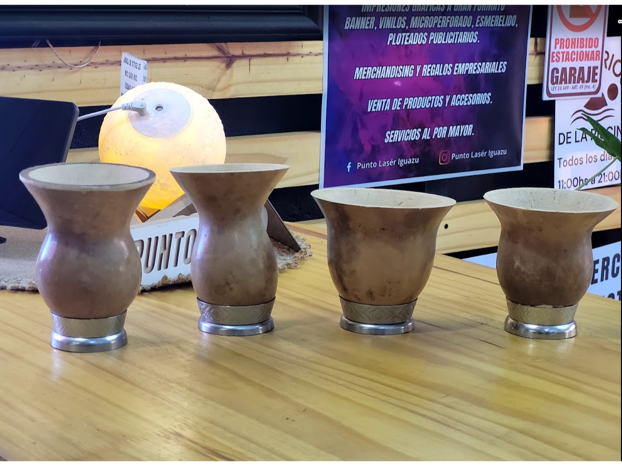 Mate poronco con base cromada