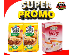 2kg Harina Presto Pronta + 1 Leche Manfrey