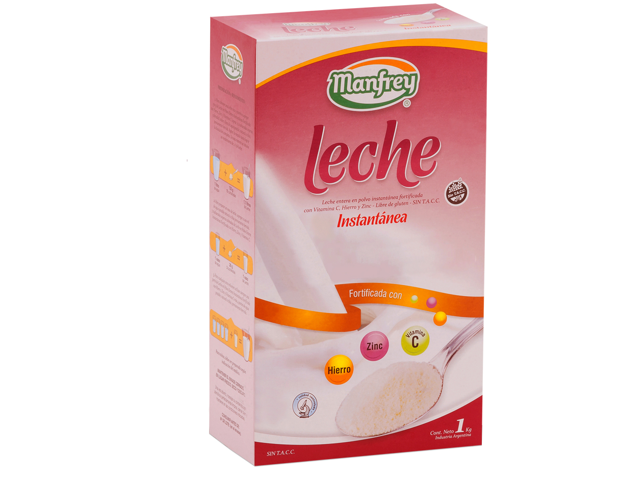 Leche en Polvo Manfrey 1kg 12 unidades