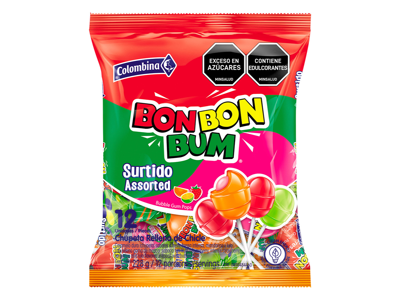 Paquete Chupetas Bom Bom Bum
