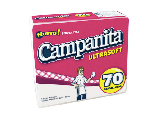 Servilleta Cuadrada "CAMPANITA" - Pack por 70 unidades