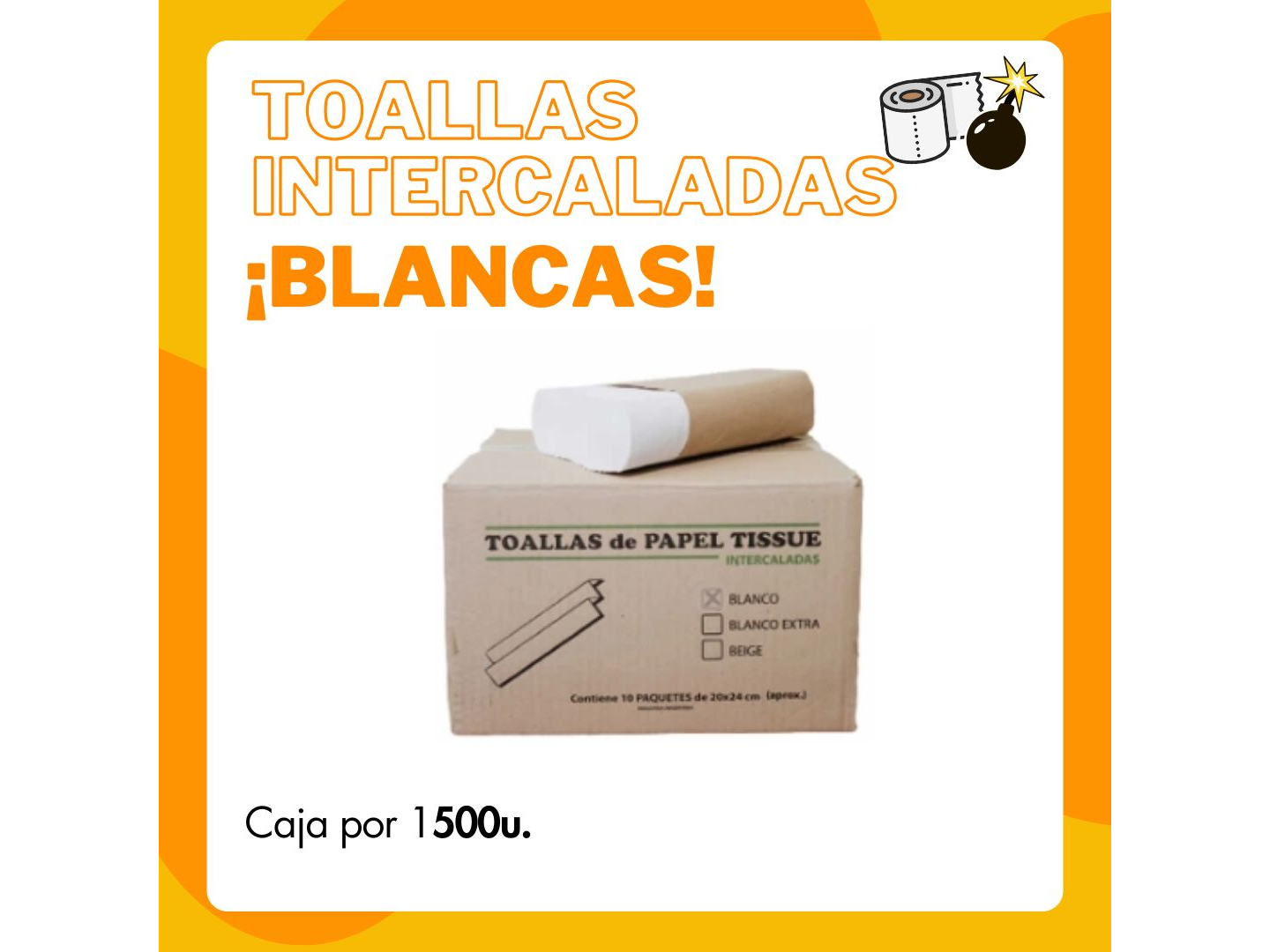 Toallas Intercaladas "BLANCAS"