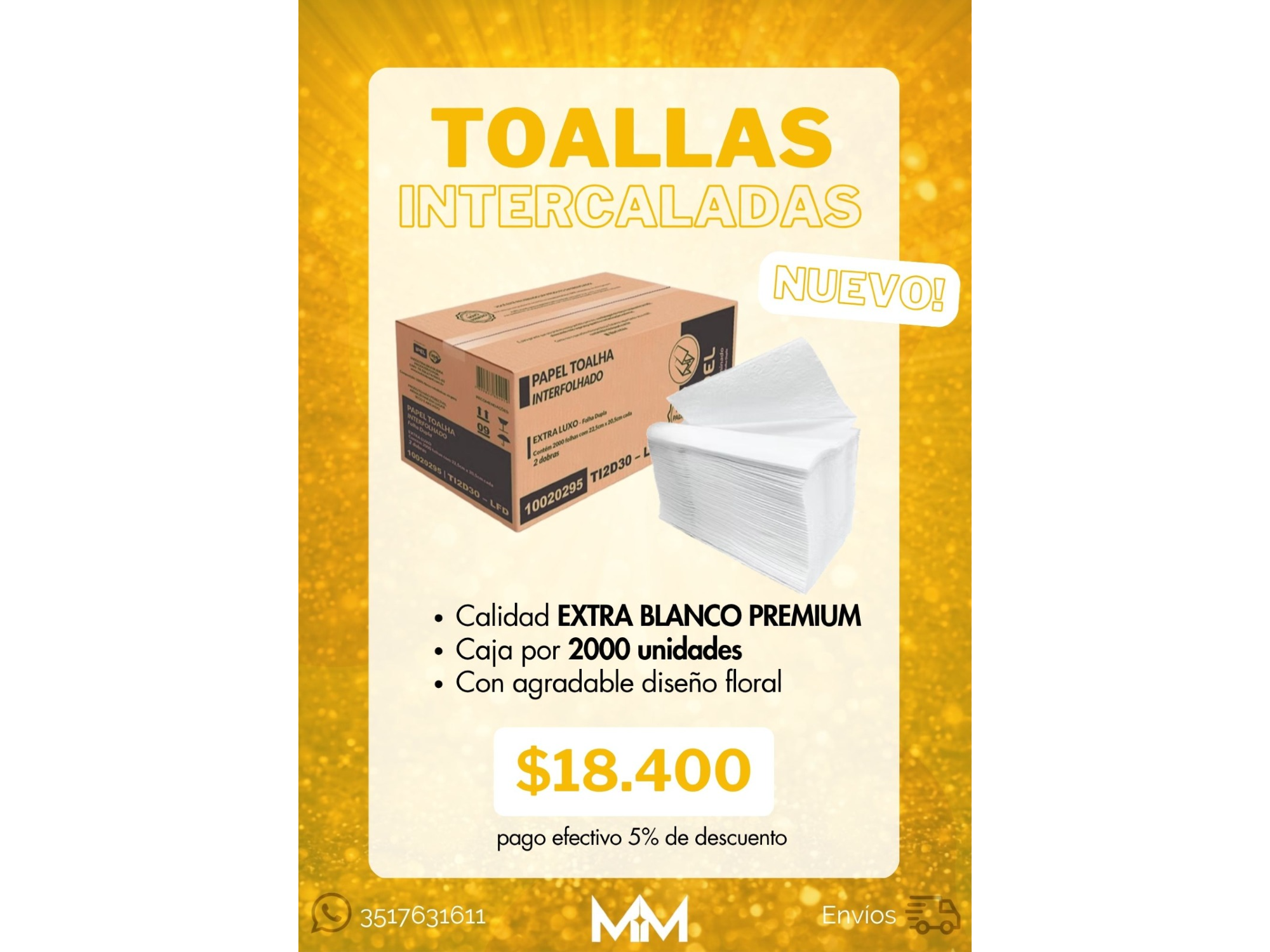 Toallas Intercaladas "EXTRA BLANCAS" - Caja 2000 unidades