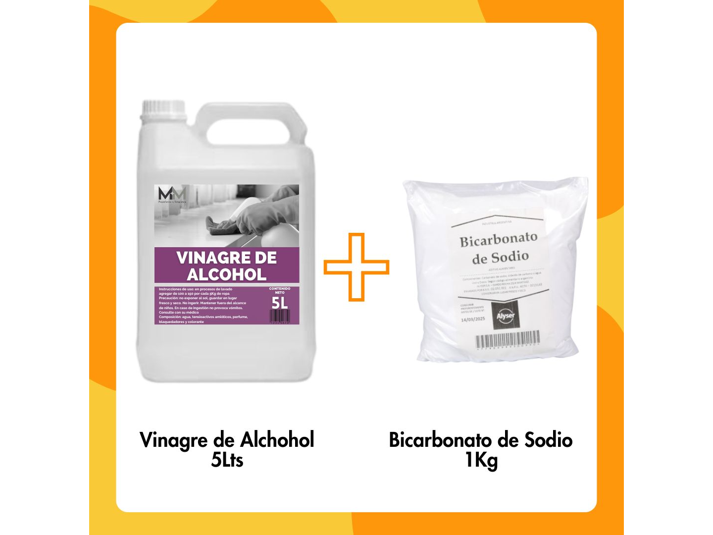 Nuevo ¡COMBO 1000 usos! Bicarbonato + Vinagre de Alcohol