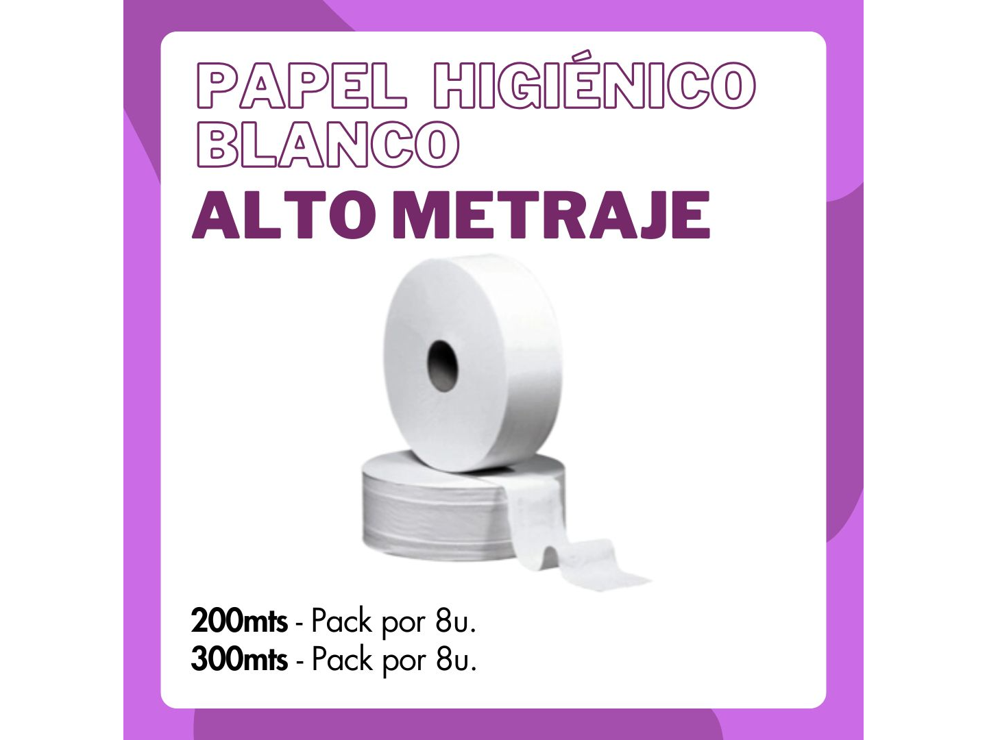 Papel Higiénico BLANCO ECO - Pack x 8