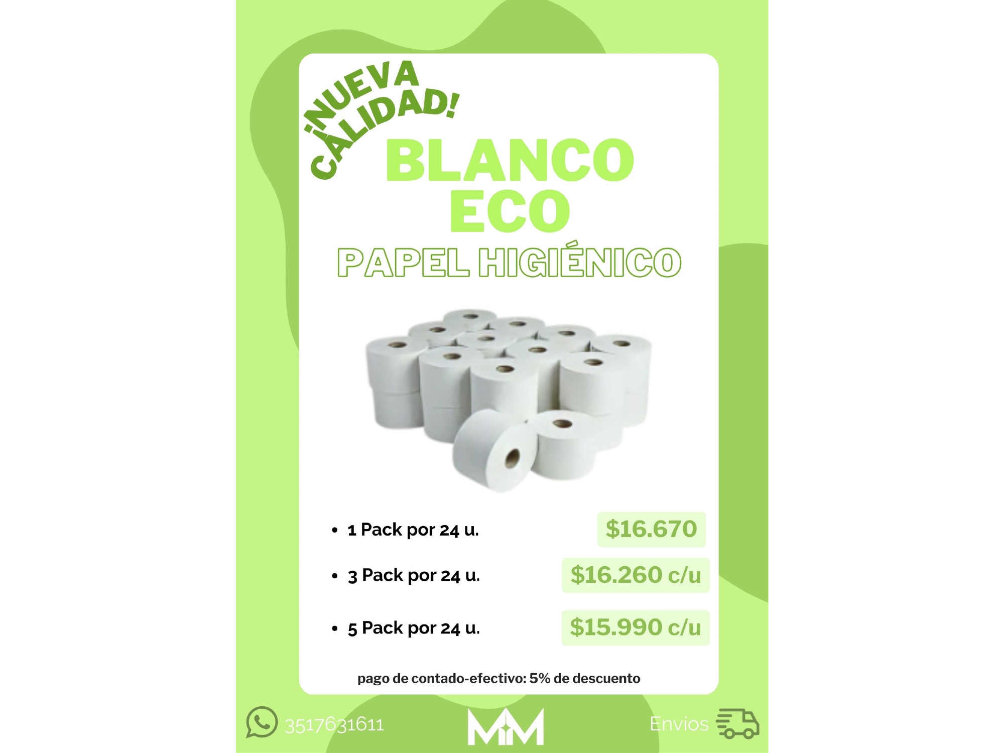 Papel Higiénico BLANCO ECO 80 mts