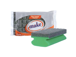 Esponja XL Verde con Fibra Abrasiva Fuerte - Make