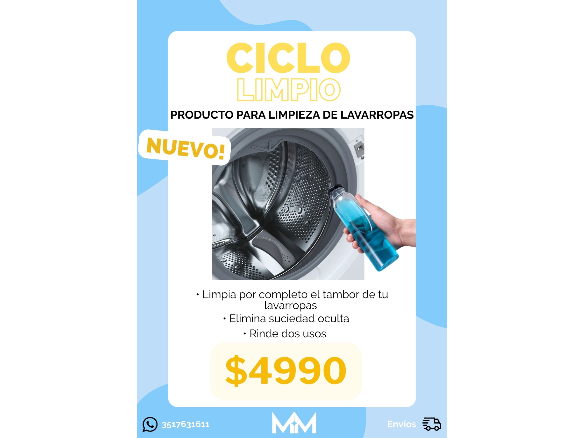 Ciclo Limpio - Limpieza de lavarropas - Botella 500 cc