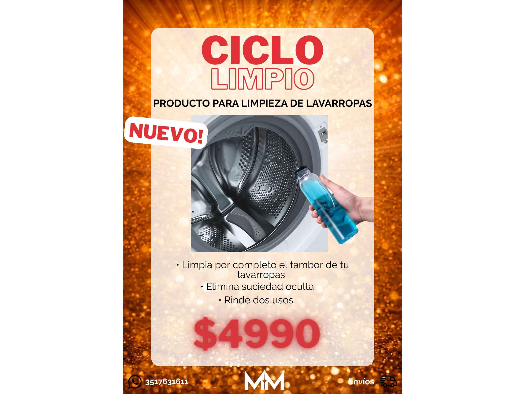 Ciclo Limpio - Limpieza de lavarropas - Botella 500 cc
