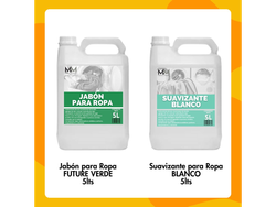 ¡COMBO LAVADO! Jabón para ropa 5 lts + Suavizante 5 lts