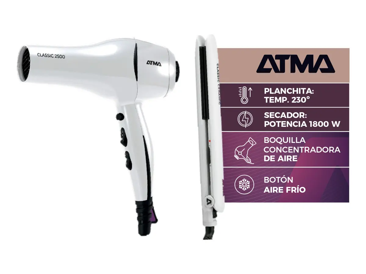 BEAUTY SET ATMA PLANCHITA Y SECADOR