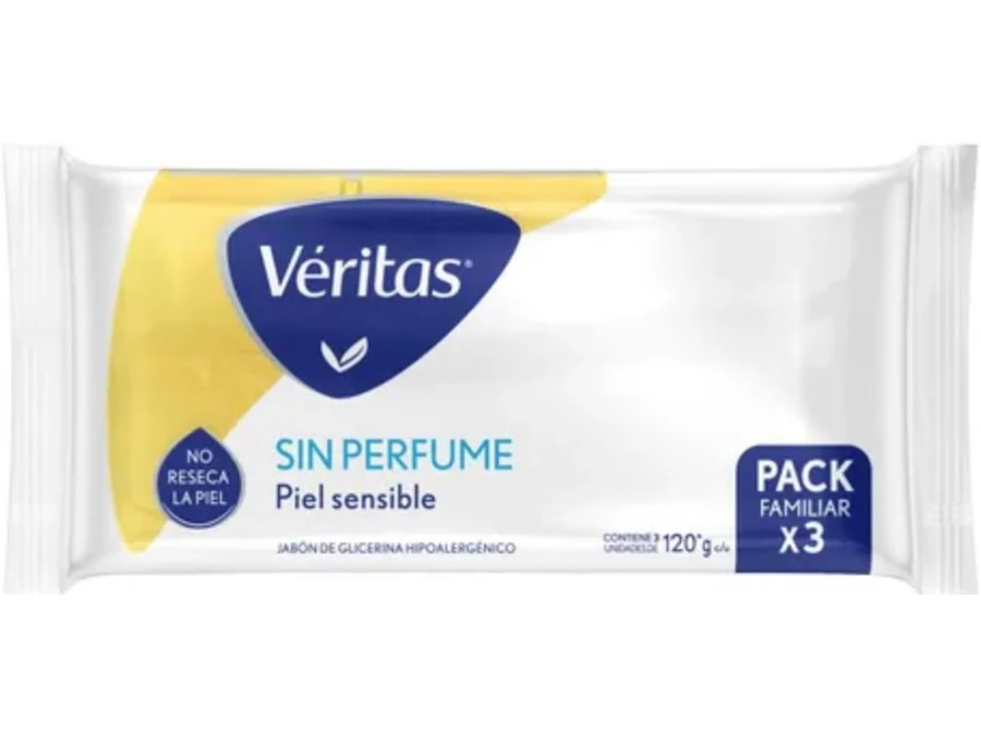 VÉRITAS SIN PERFUME PIEL SENSIBLE 120G X3