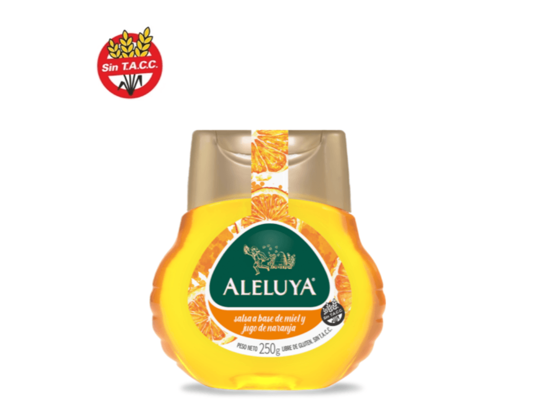 SALSA DE MIEL Y JUGO DE NARANJA ALELUYA 250G