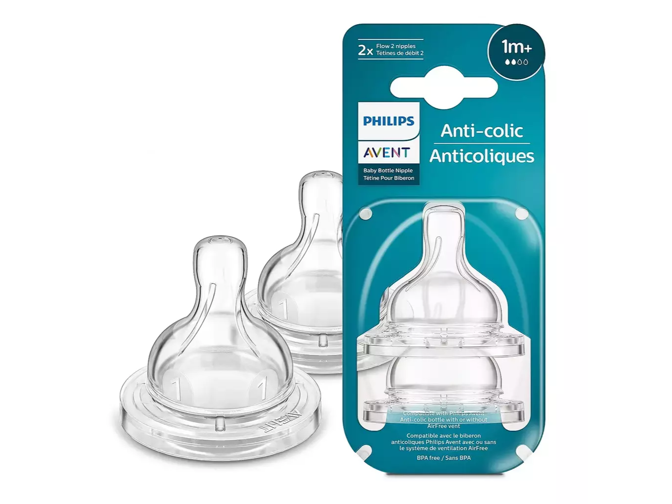 TETINA PHILIPS AVENT ANTI-COLIC X2  1M+