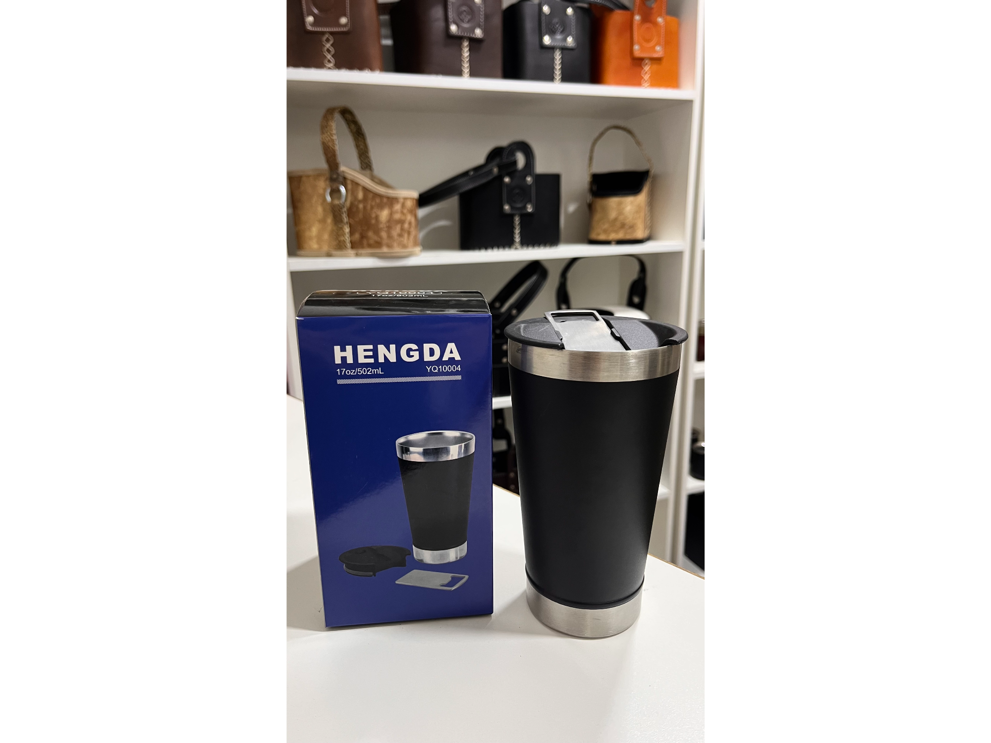 VASO TERMICO NEGRO CON DESTAPADOR