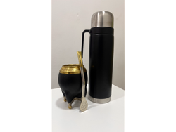MATE TORPEDO BRONCE BASE BOLITA BRONCE BOMBILLON TERMO NEGRO