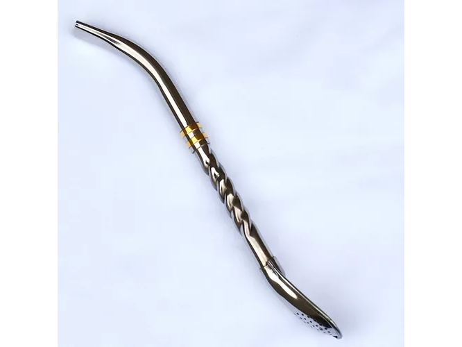 BOMBILLA ACERO TRENZADA GRIS