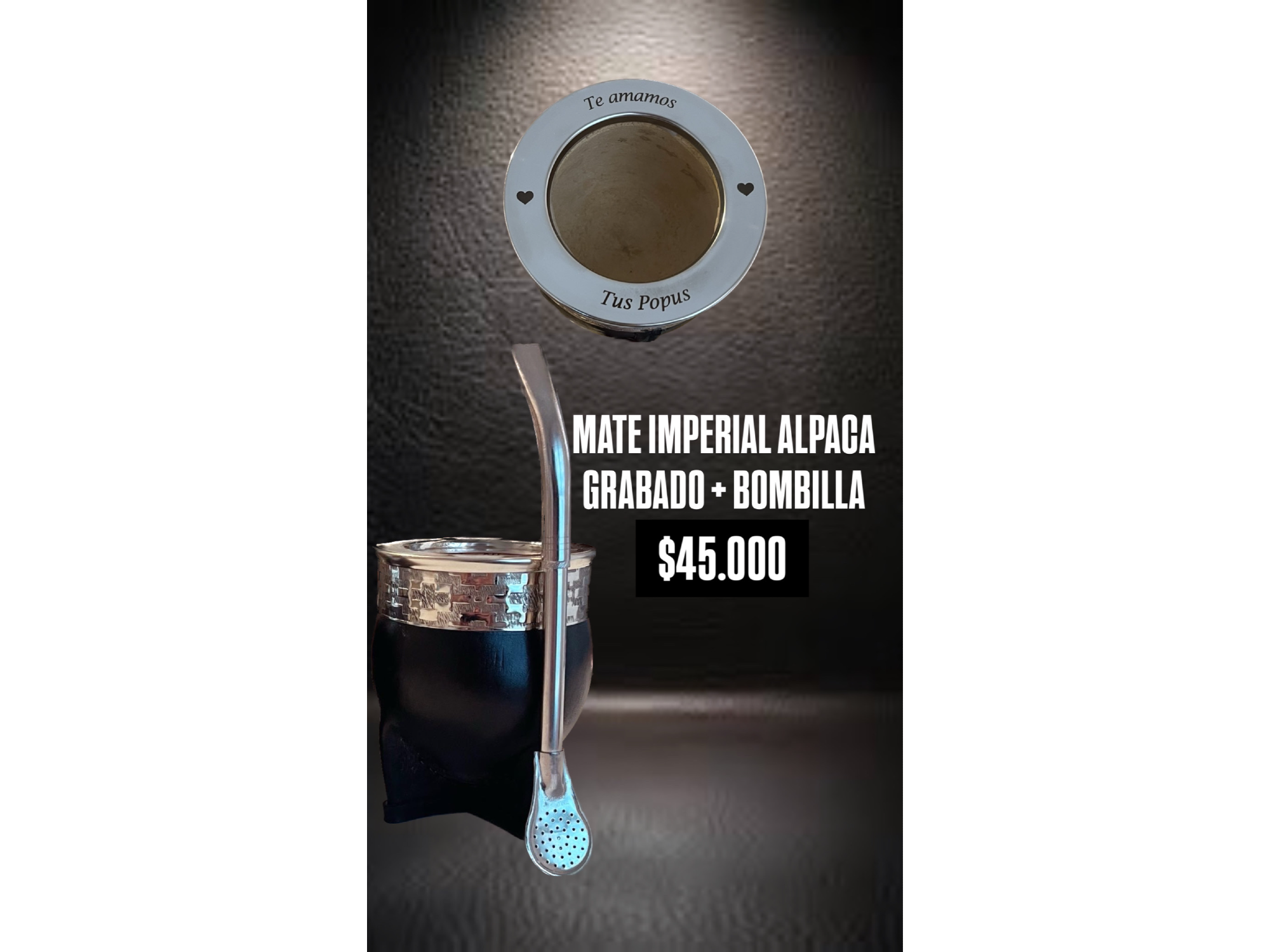 IMPERIAL CALABAZA CON BOMBILLA Y GRABADO