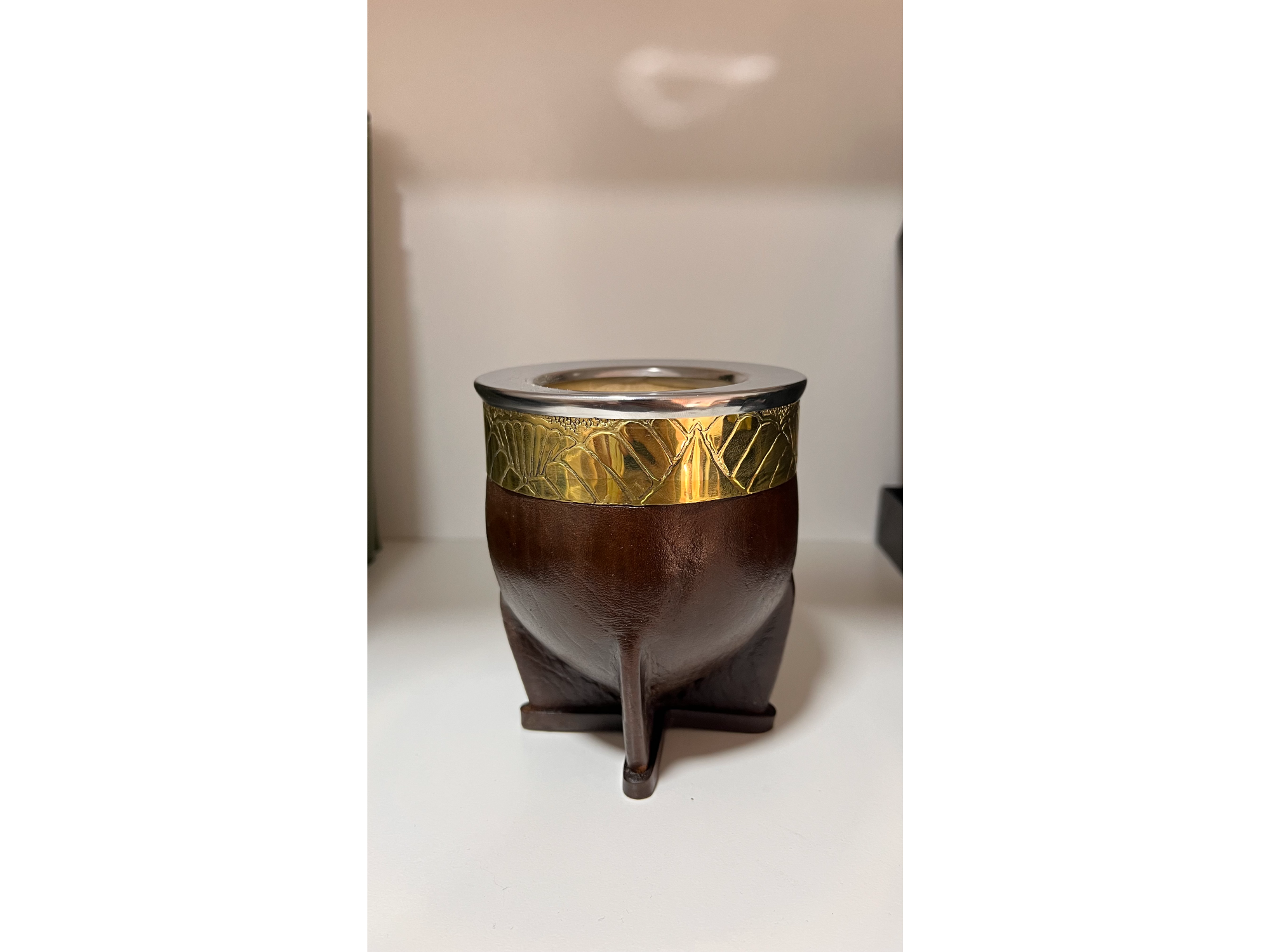 MATE IMPERIAL CALABAZA CON GUARDA BRONCE VIROLA ACERO