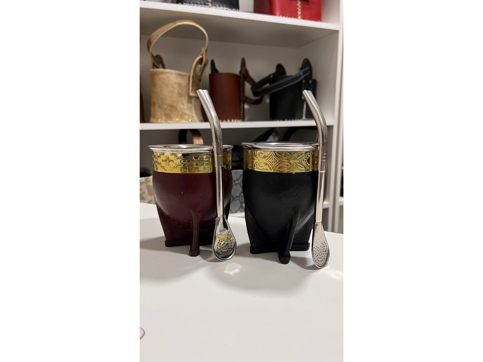 MATE IMPERIAL CALABAZA  ( CON GUARDA DE BRONCE Y VIROLA ACERO ) - CON BOMBILLA Y GRABADO