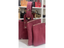 CANASTA CUERO SINTETICA COLOR ROSA Y TE INCLUSE YERBERA Y AZUCARERA