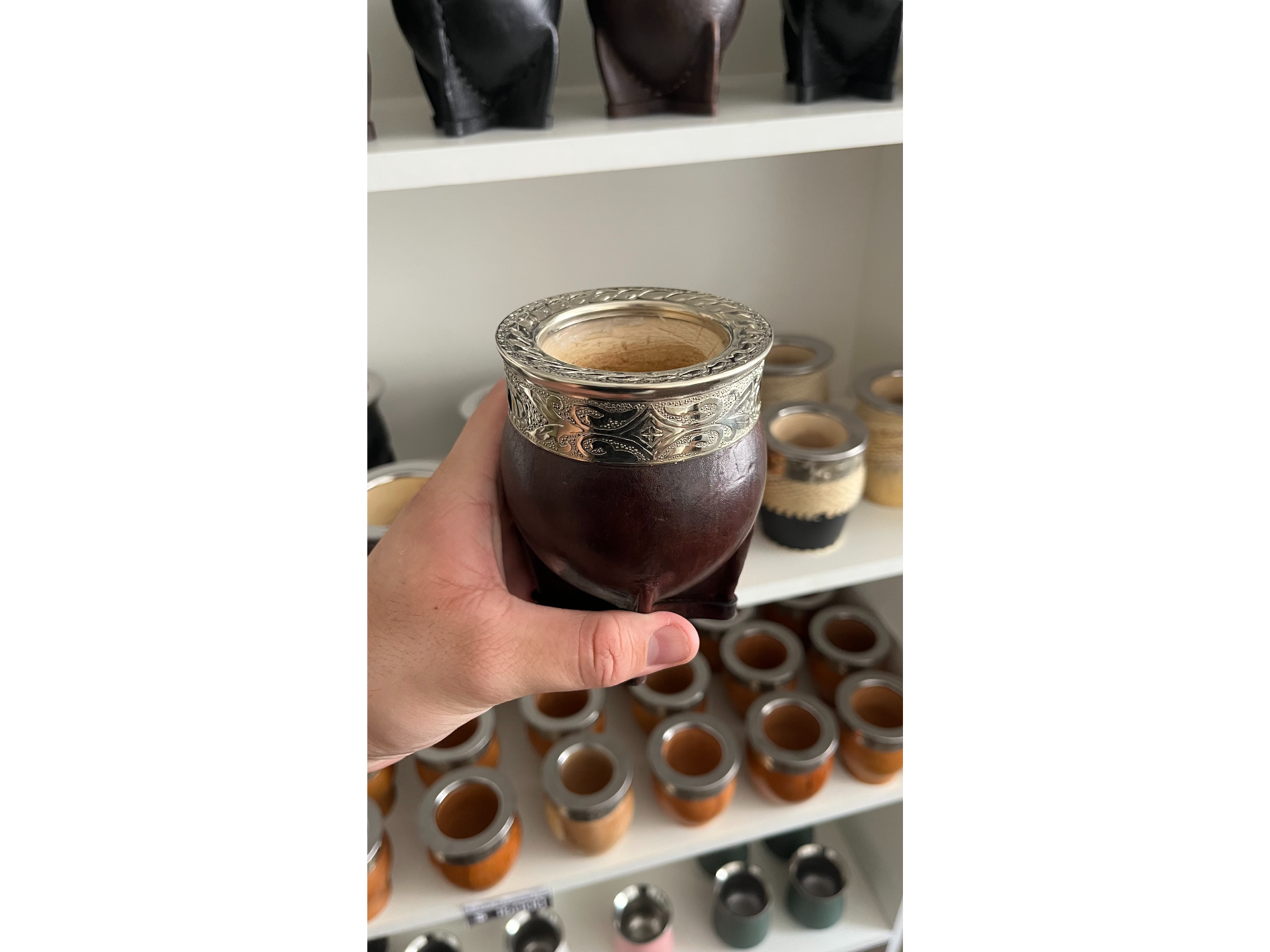 MATE IMPERIAL CINCELADO ALPACA MARRON